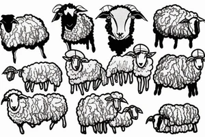 sheep on a hilltop tattoo idea