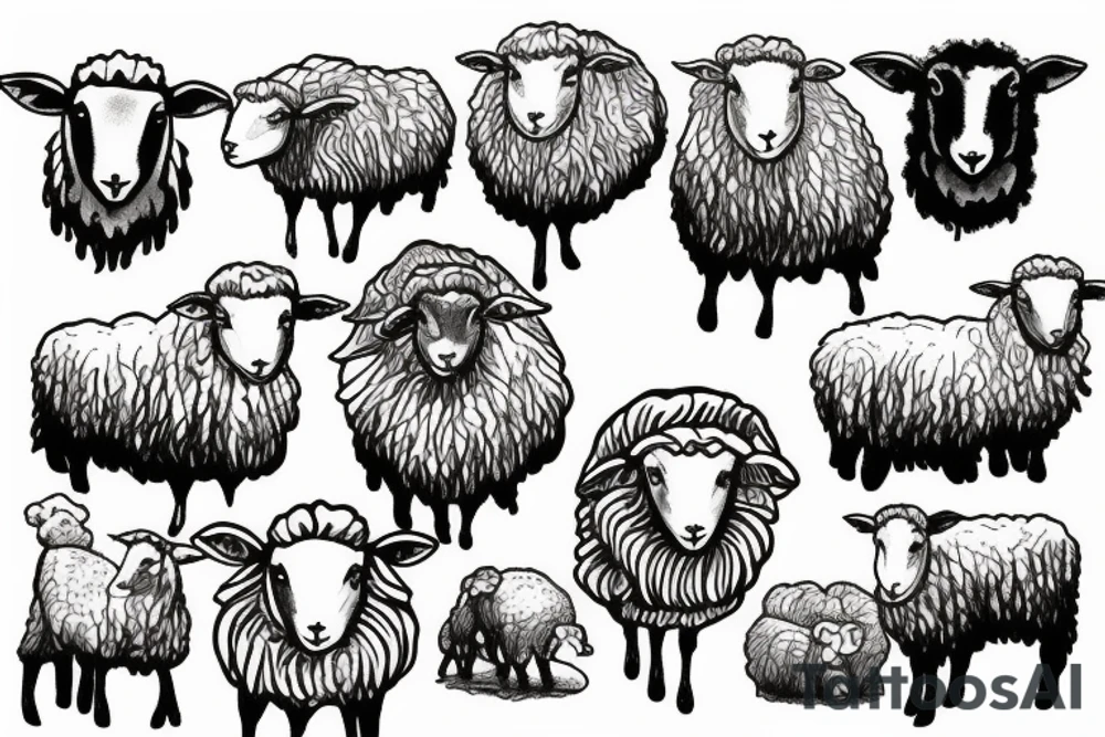 sheep on a hilltop tattoo idea