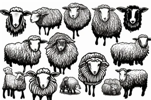 sheep on a hilltop tattoo idea