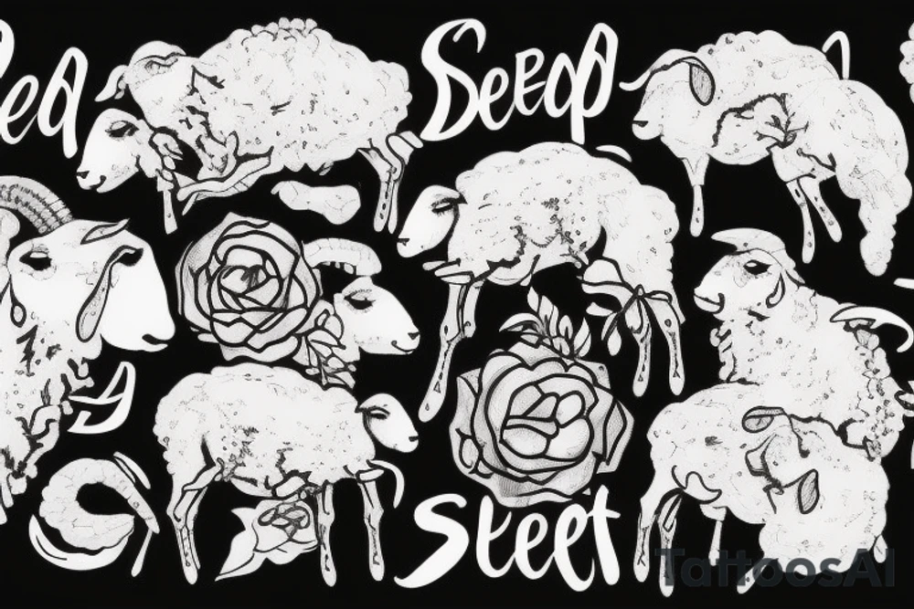 dead sheep on a hilltop tattoo idea