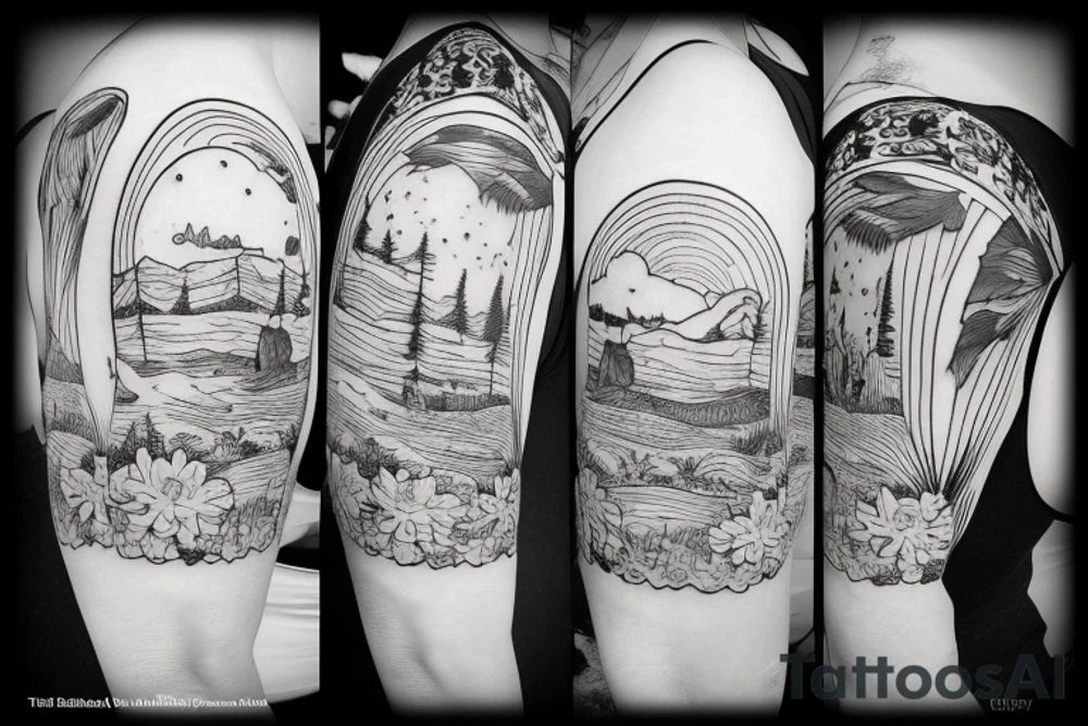 hilltop scene tattoo idea