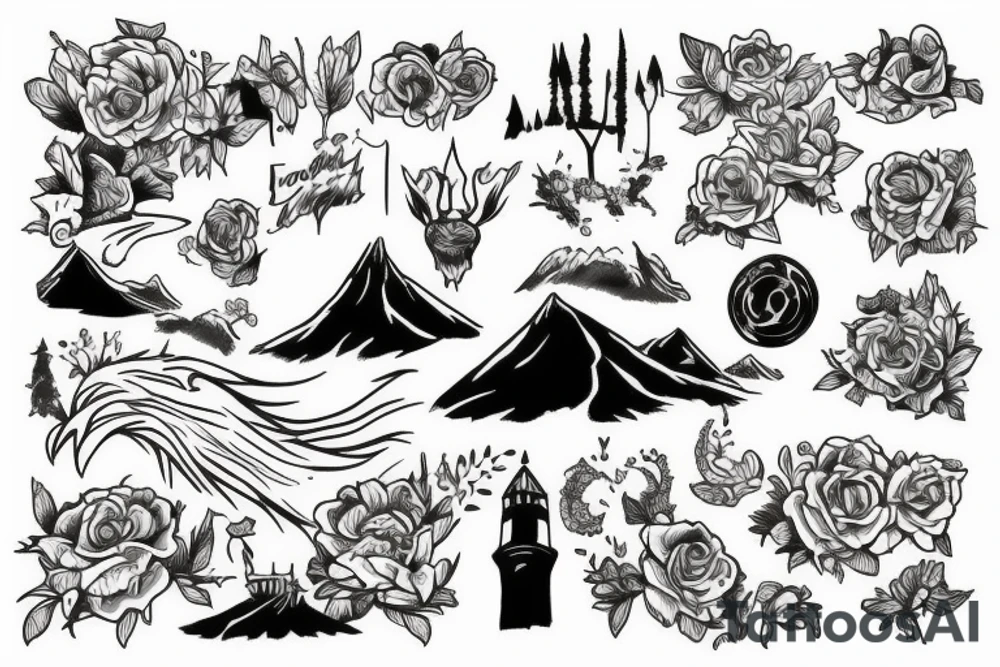 hilltop scene tattoo idea