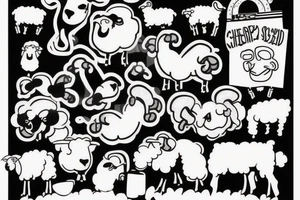 chemically disfigured sheep tattoo idea