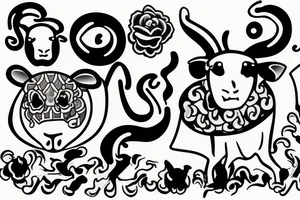 chemically disfigured sheep tattoo idea