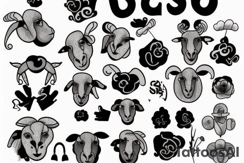chemically disfigured sheep tattoo idea