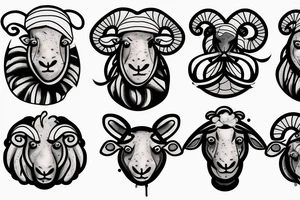 chemically disfigured sheep tattoo idea