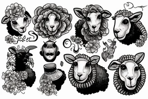 chemically disfigured sheep tattoo idea