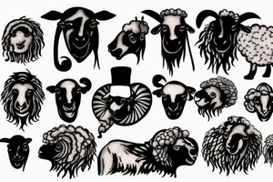 chemically disfigured sheep tattoo idea