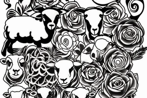 full body sheep tattoo idea