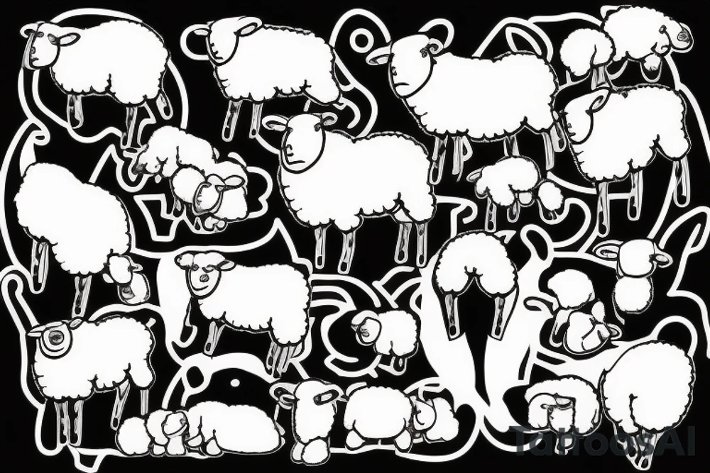 full body sheep tattoo idea
