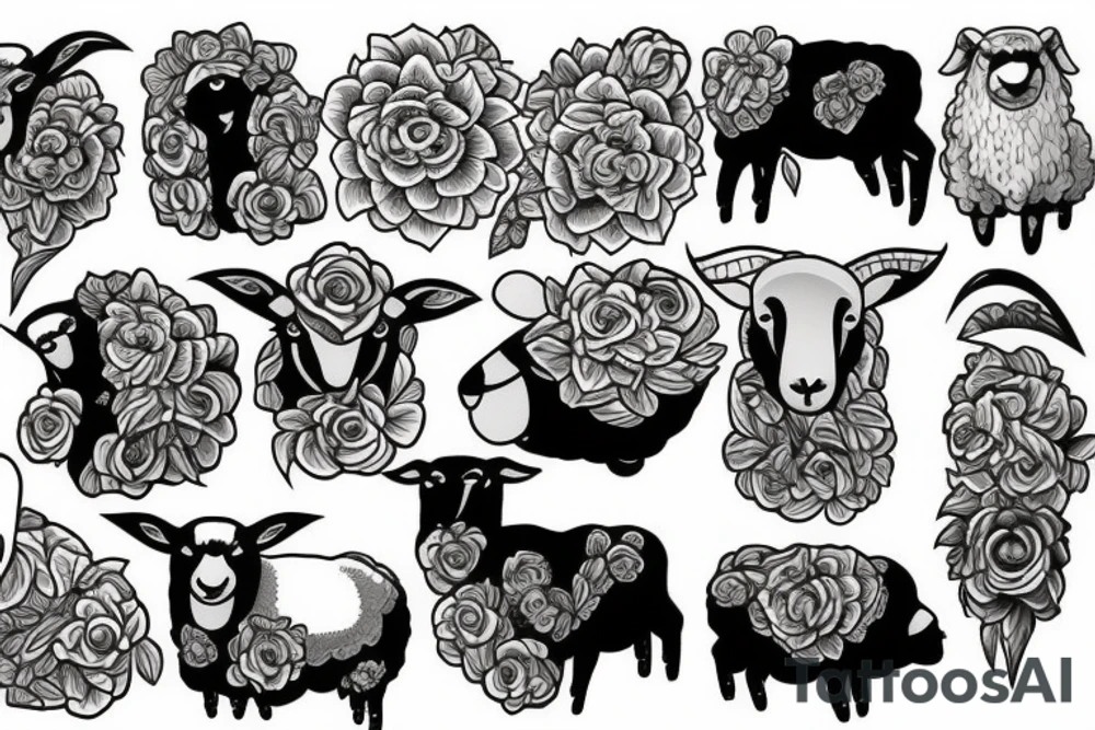 full body sheep tattoo idea