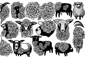 full body sheep tattoo idea