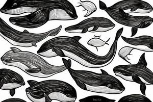 A whale's tail comes out of the ocean tattoo idea