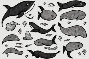 A whale's tail comes out of the ocean tattoo idea
