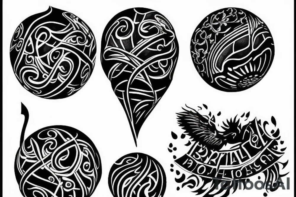 a ball on fire tattoo idea