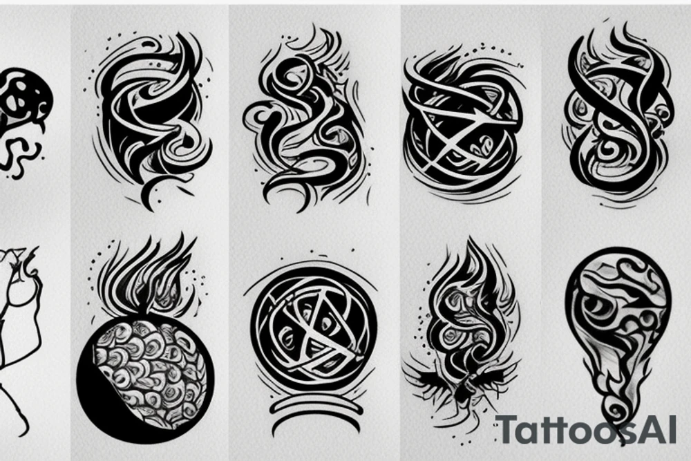 a ball on fire tattoo idea
