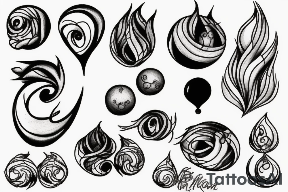 a ball on fire tattoo idea