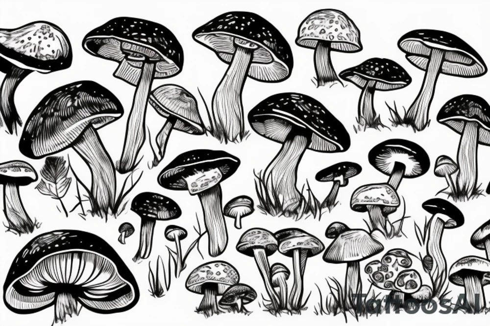 mushroom tattoo idea