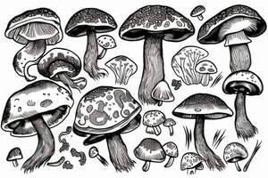 mushroom tattoo idea