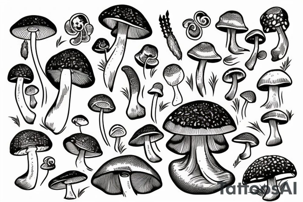 mushroom tattoo idea