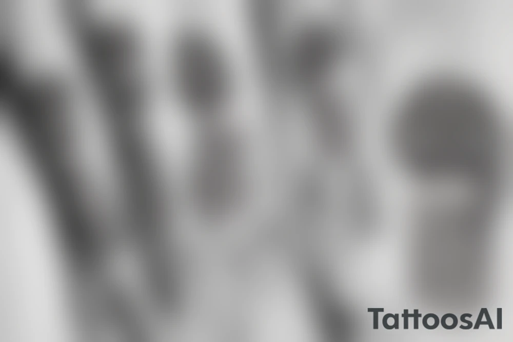 mushroom handpoke tattoo idea