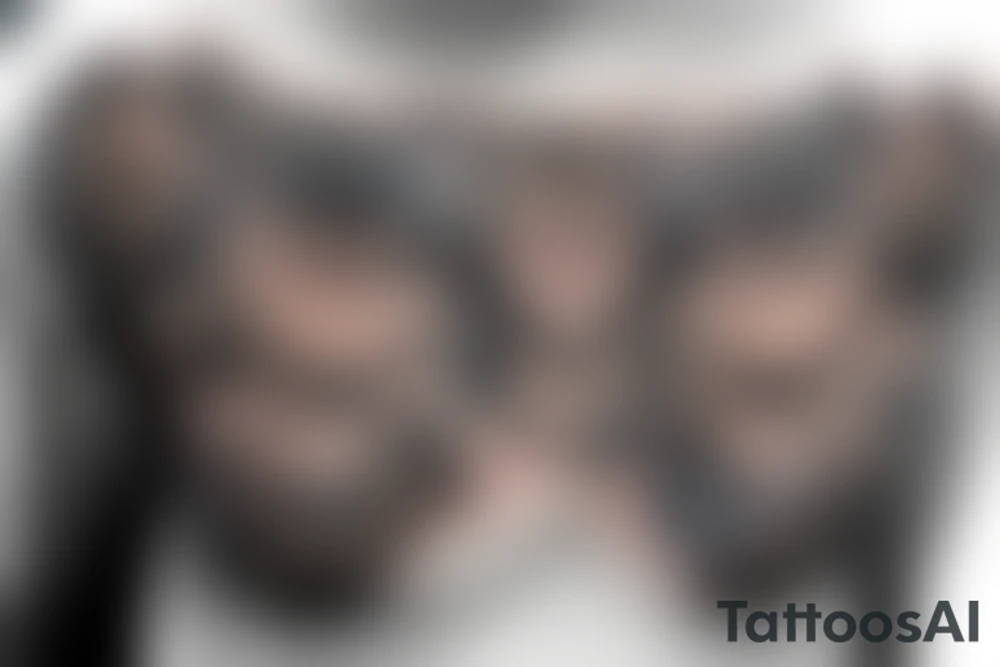 Scary owl on chest tattoo idea