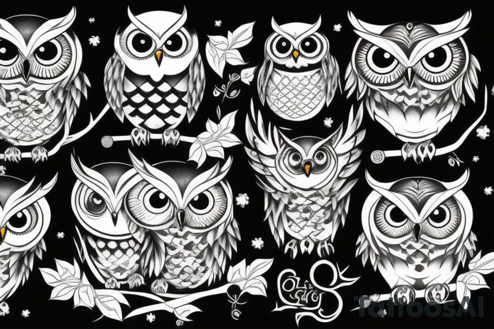 Scarry owl tattoo idea