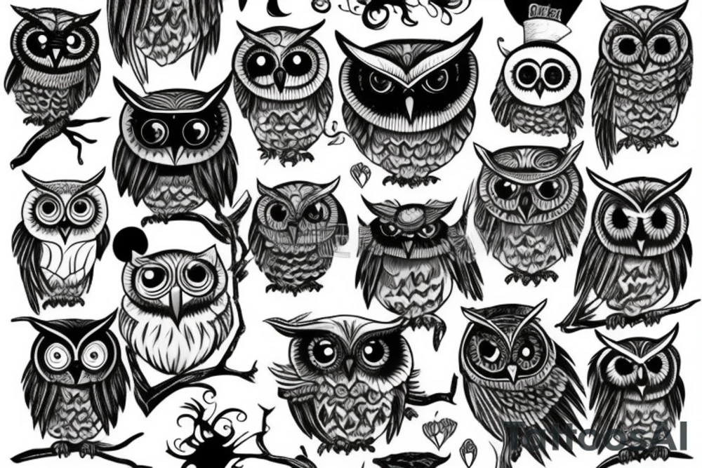 Scarry owl tattoo idea