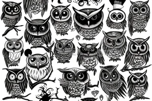 Scarry owl tattoo idea