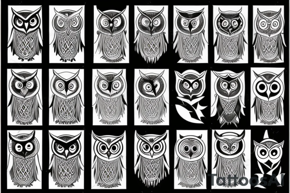 Scary owl tattoo idea