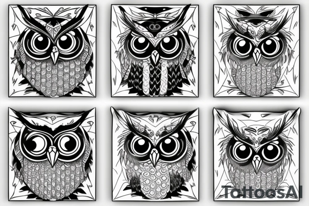 Scary owl tattoo idea