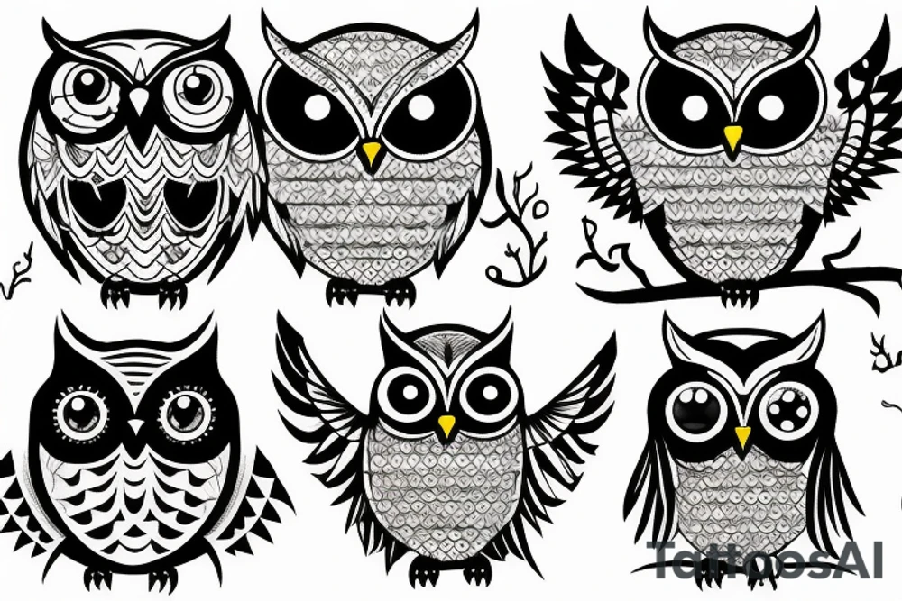 Scary owl tattoo idea