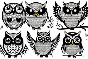 Scary owl tattoo idea