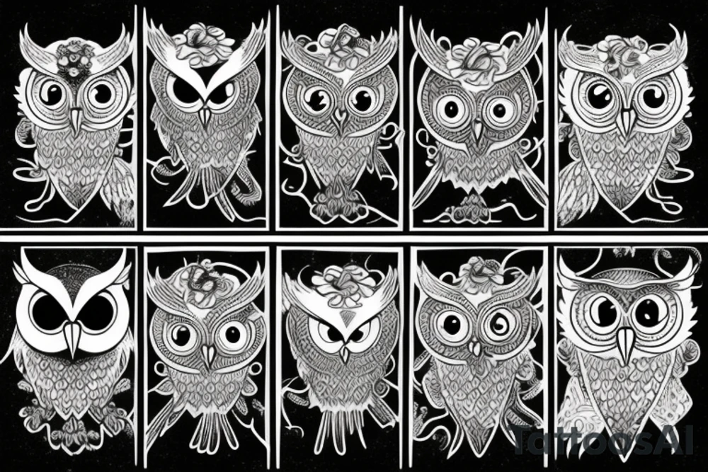 Scary owl tattoo idea