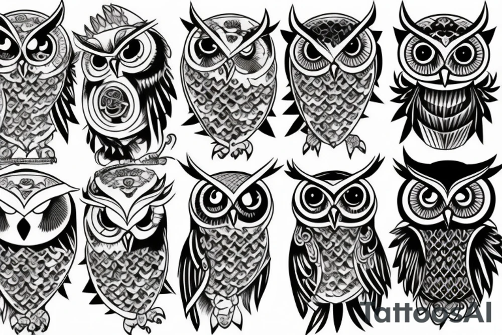 Owl attack tattoo idea