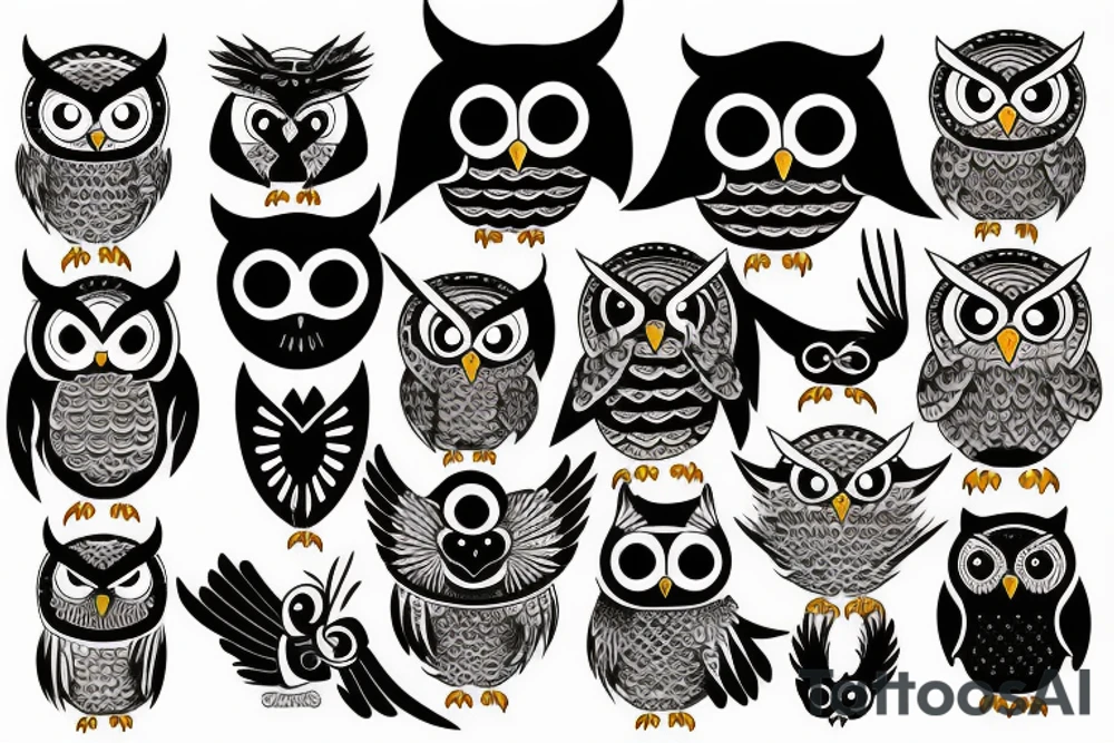 Owl attack tattoo idea
