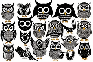 Owl attack tattoo idea