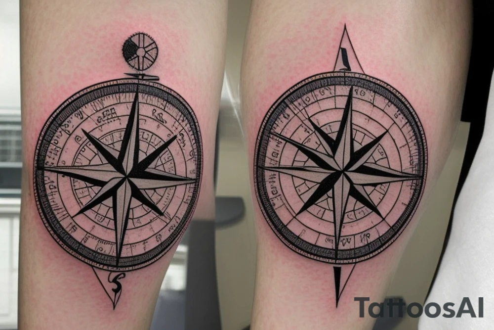 Compass that has the coordinates 40.829864 , -73.817485. Also incorporate a small cardinal somewhere in it that has a little red to make it pop tattoo idea
