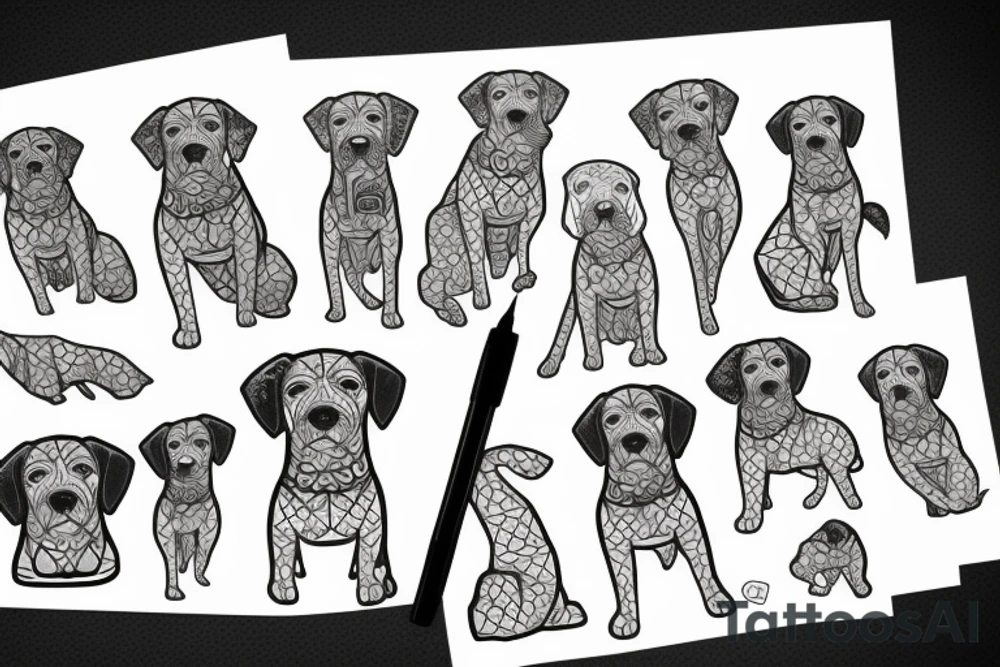 lagotto dog tattoo idea