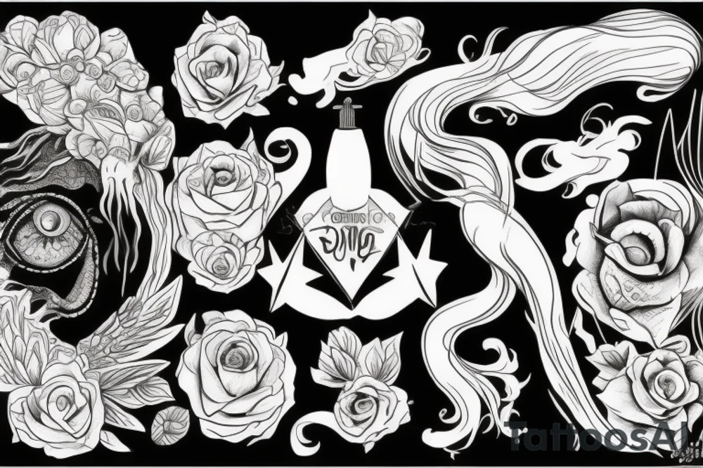 Роза со змеей tattoo idea