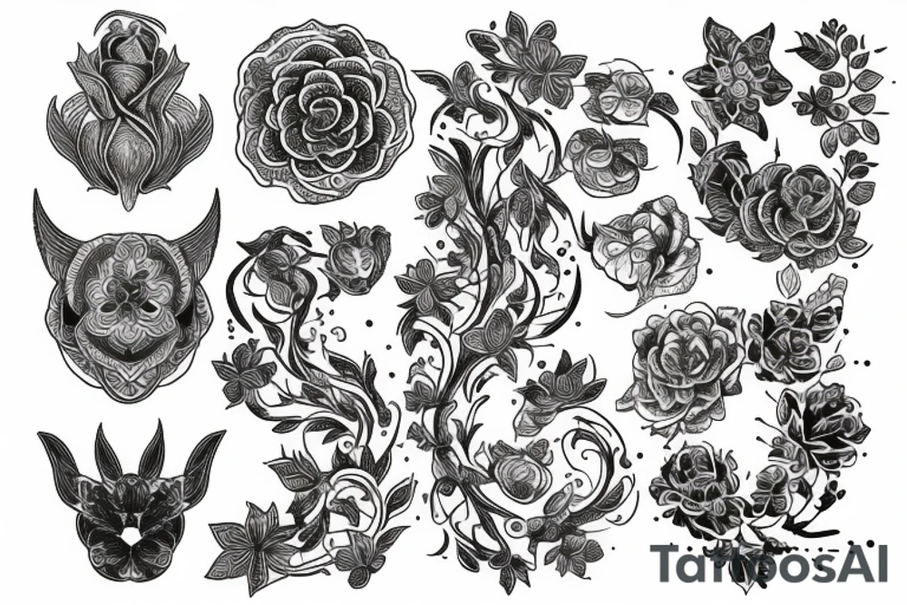 Роза со змеей tattoo idea