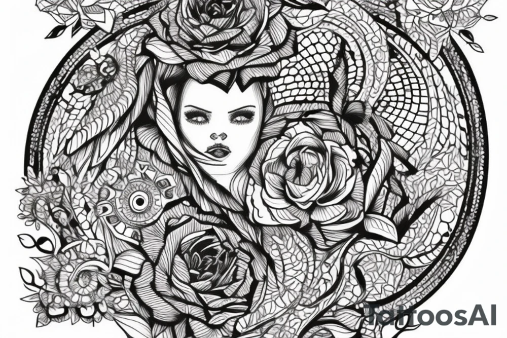 Роза со змеей tattoo idea