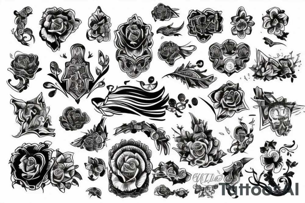 Герб Украины и цветы tattoo idea