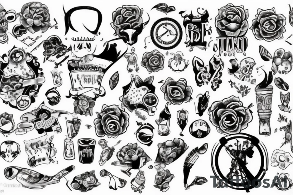 Чорний кіт із светром та шапкою tattoo idea