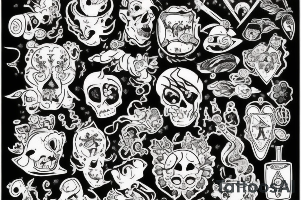 Чорний кіт із светром та шапкою tattoo idea