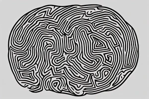 round maze, but within the centre of the maze, there is a negative space in the shape of a semicolon tattoo idea