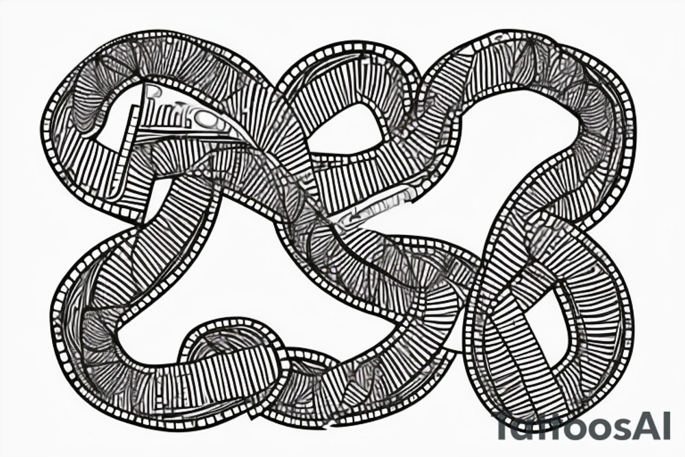 A single DNA helix strand, with the letters T, Z, and P inside the strand tattoo idea