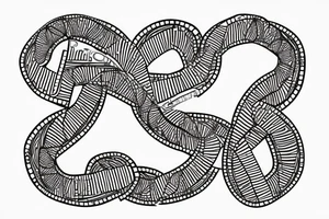 A single DNA helix strand, with the letters T, Z, and P inside the strand tattoo idea
