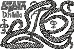 A single DNA helix strand, with the letters T, Z, and P inside the strand tattoo idea