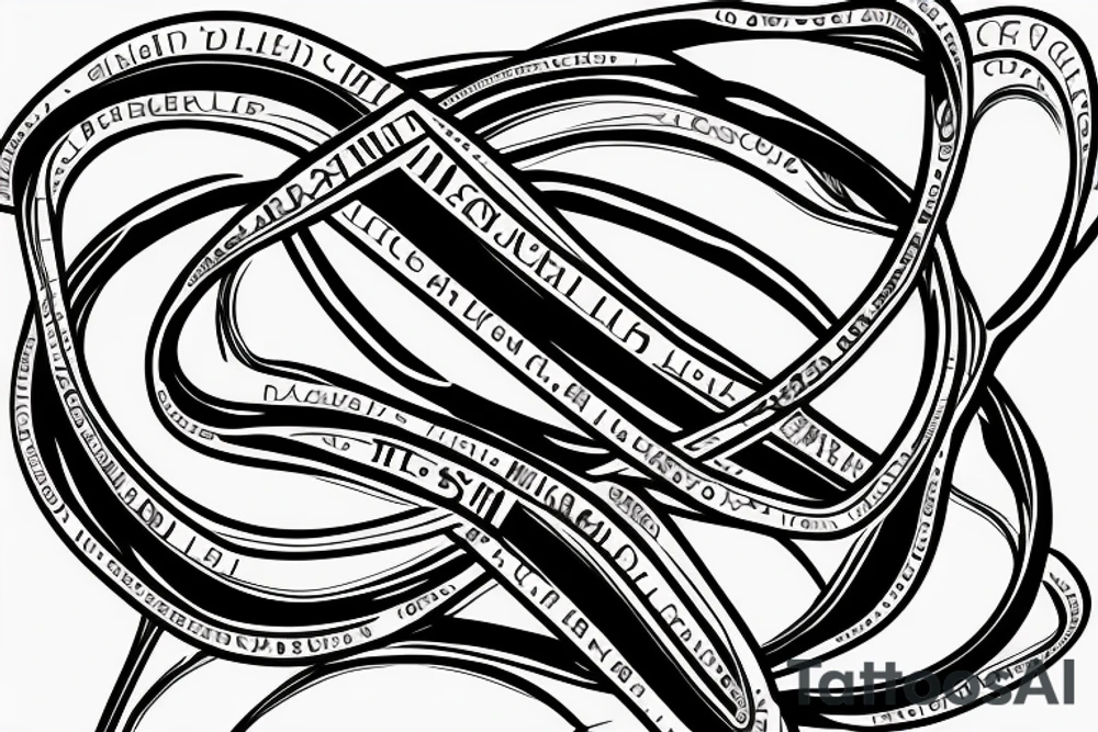 A single DNA helix strand, with the letters T, Z, and P inside the strand tattoo idea
